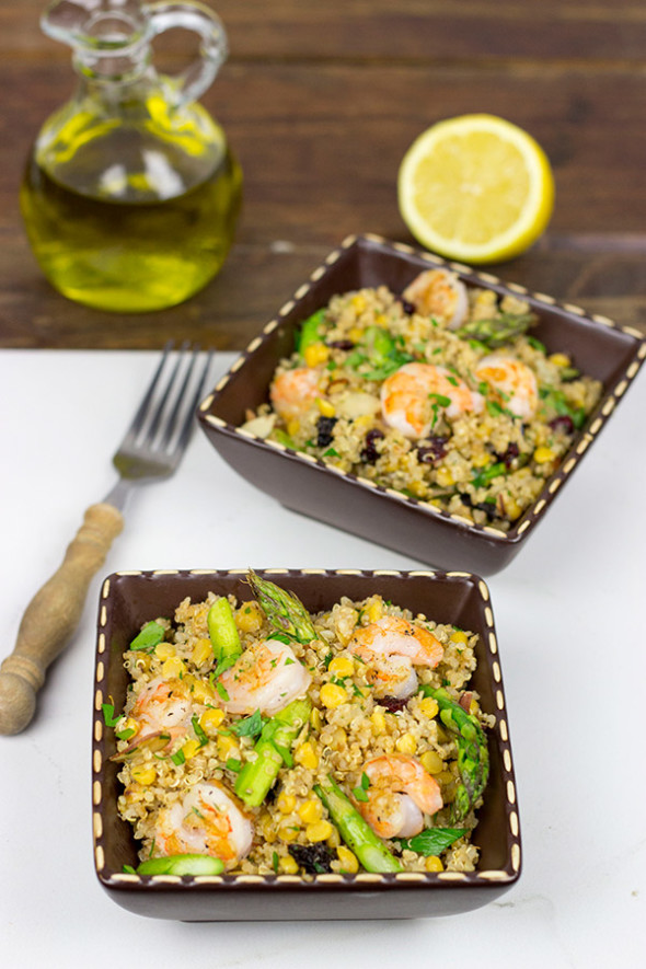 Lemon Shrimp + Quinoa-Lentil Salad | Spicedblog.com