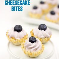 No-Bake Blueberry Cheesecake Bites: These colorful bite-sized desserts only take a few minutes to make!