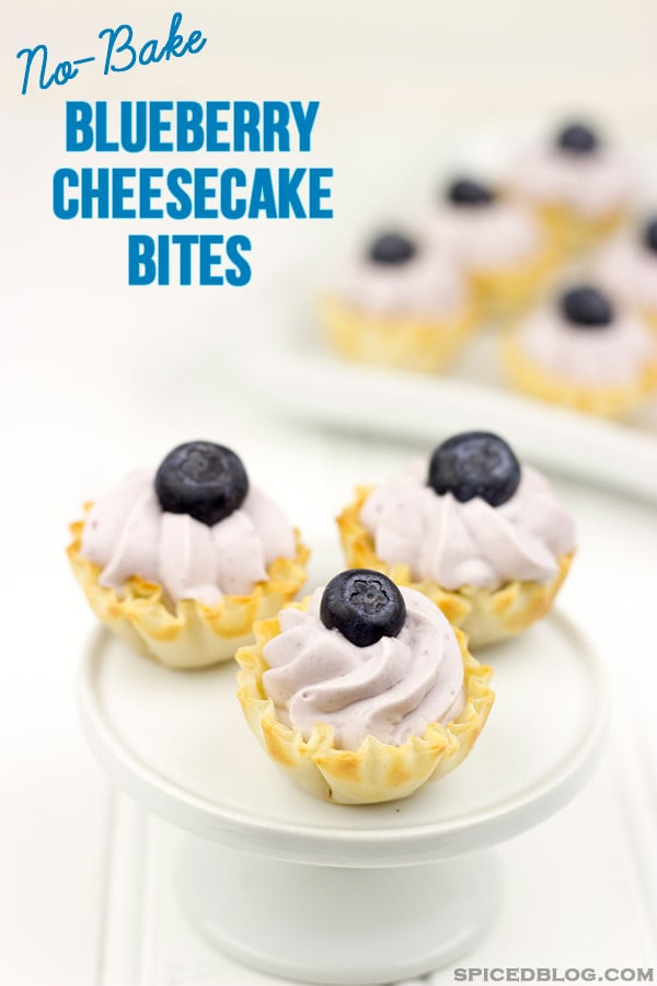 No-Bake Blueberry Cheesecake Bites: These colorful bite-sized desserts only take a few minutes to make!