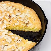 This Orange Almond Skillet Cake is incredibly easy to make...and it's perfect for breakfast or dessert!