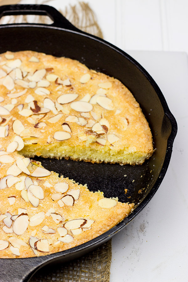 This Orange Almond Skillet Cake is incredibly easy to make...and it's perfect for breakfast or dessert!