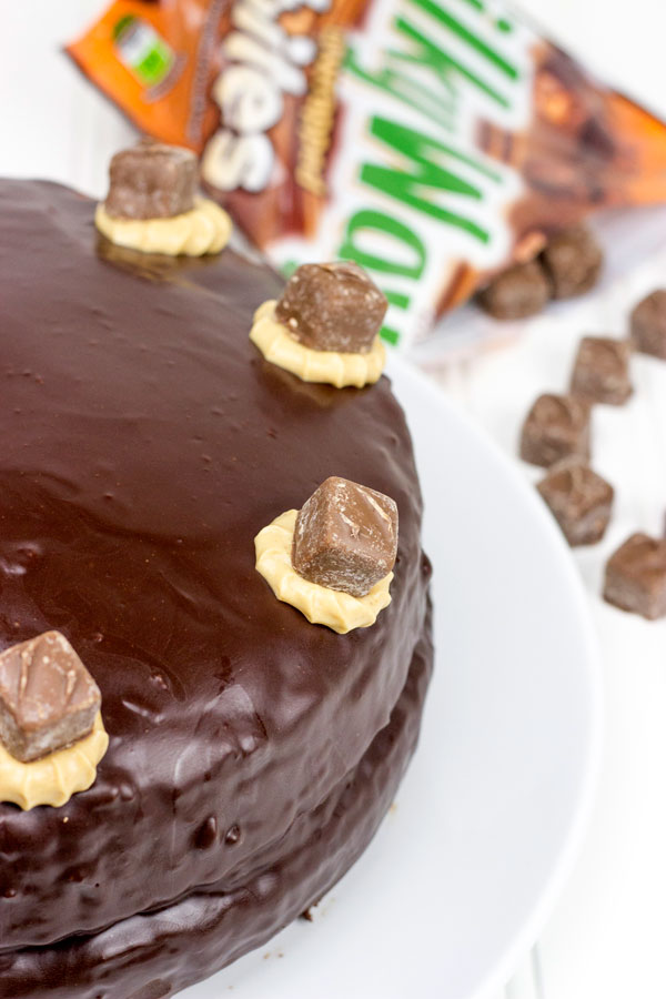 Chocolate Caramel Milky Way Cake #EatMoreBites #shop
