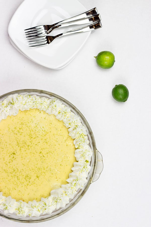 Classic Key Lime Pie: a tart key lime filling inside of a sweet graham cracker crust!