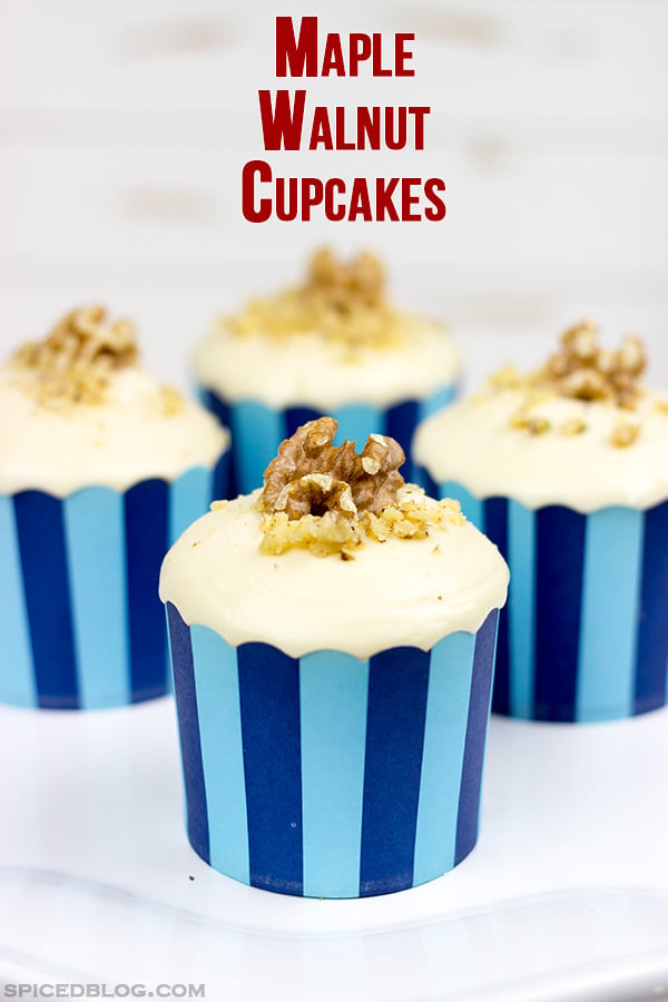 Maple Walnut Cupcakes | Spicedblog.com