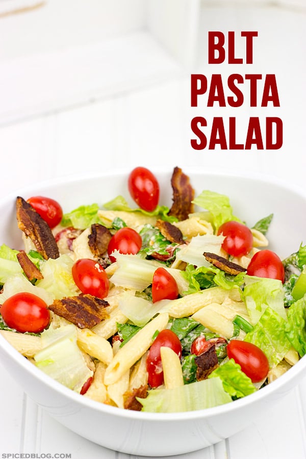 BLT Salad Pasta: Tastes just like your favorite summer sandwich...just in pasta salad form! Perfect for summer barbecues!