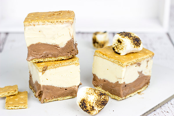 These fun S'mores Ice Cream Sandwiches combine two of your favorite summer treats into one delicious frozen dessert!