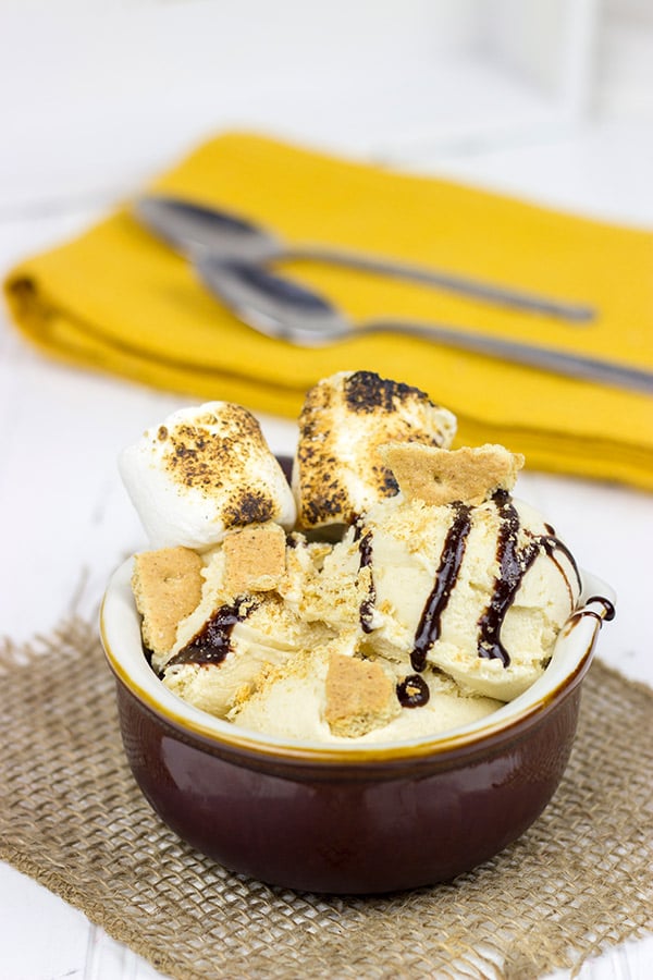 This Toasted Marshmallow Ice Cream is the perfect way to cool off on a warm summer evening!