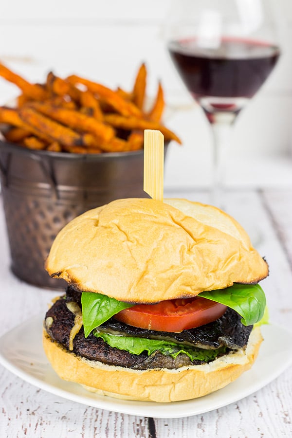 These Red Wine Portobello Burgers are incredibly tasty thanks to a quick (45 minute!) red wine marinade!