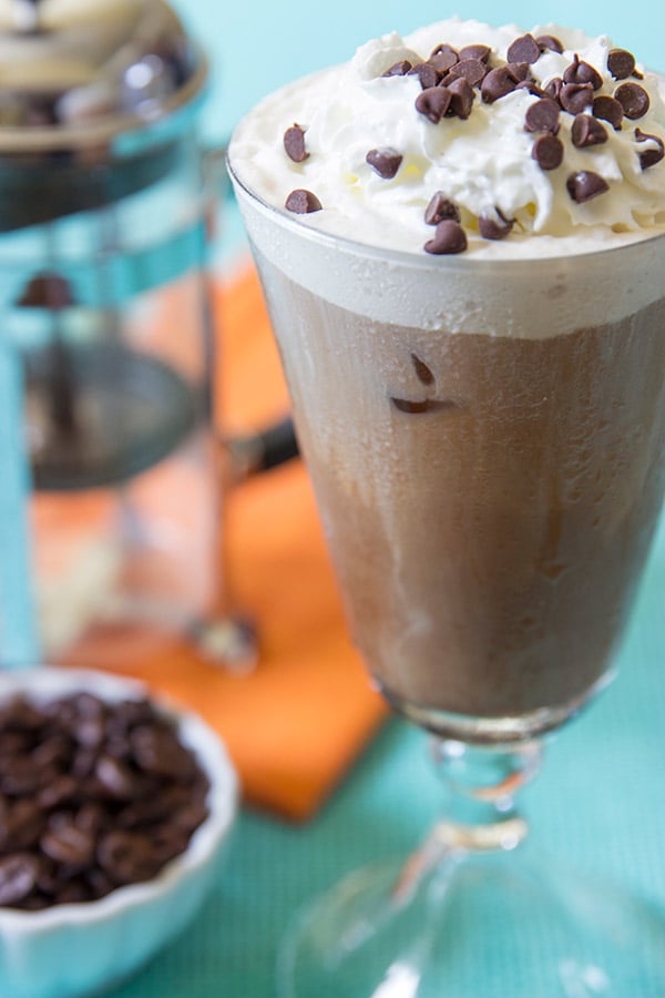 This Salted Caramel Mocha Iced Coffee is incredibly easy to make...and it's the perfect treat on a hot summer afternoon!