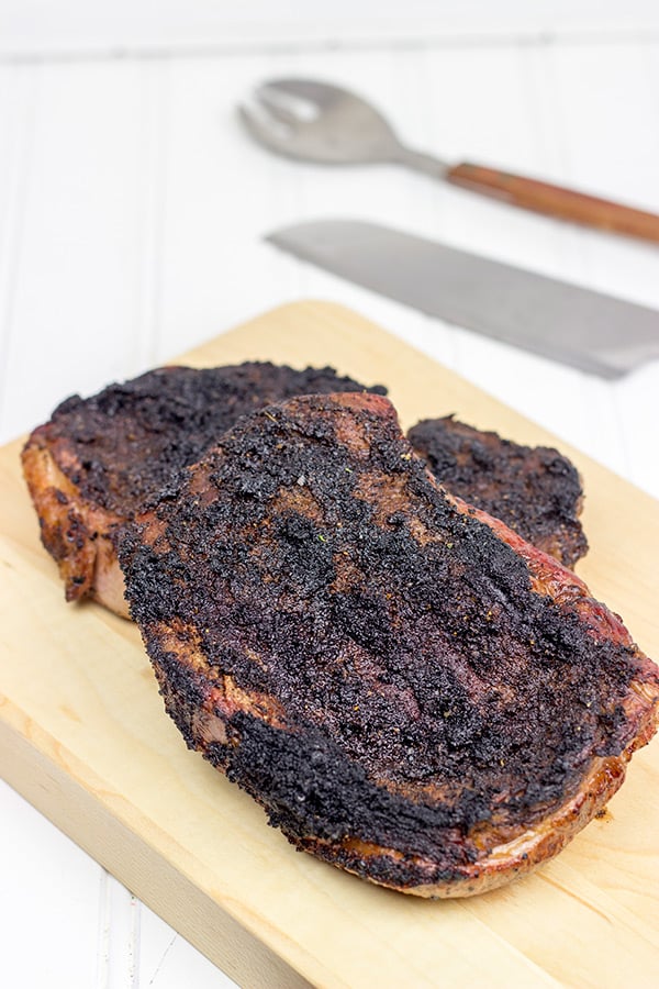 Rubbed with finely ground coffee and a bit of cocoa powder, these Espresso Rubbed Ribeye Steaks are mouth-wateringly delicious!