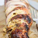 Stuffed with crispy bacon, diced jalapenos and cream cheese, these Bacon & Jalapeno Stuffed Grilled Pork Tenderloins are a delicious grilled game day treat!