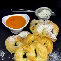 Get ready for game day with a big batch of these Buffalo Ranch Soft Pretzels!