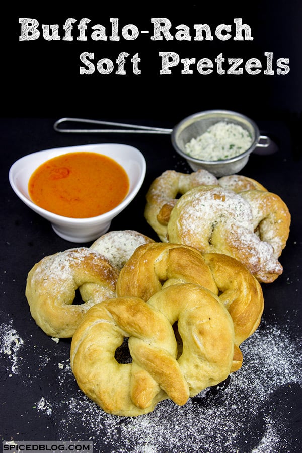 Get ready for game day with a big batch of these Buffalo Ranch Soft Pretzels!