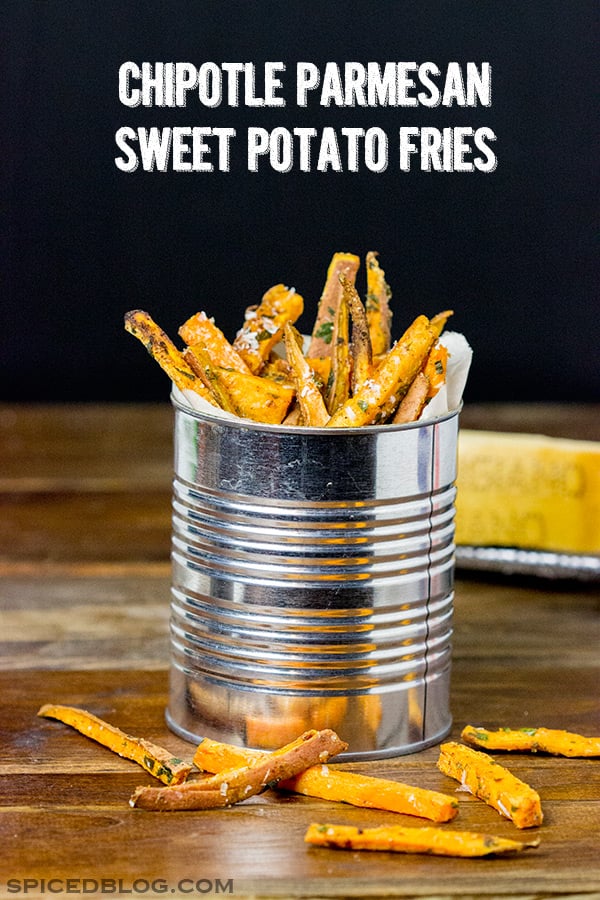 These Chipotle Parmesan Baked Sweet Potato Fries are a delicious and fun side dish for any meal!