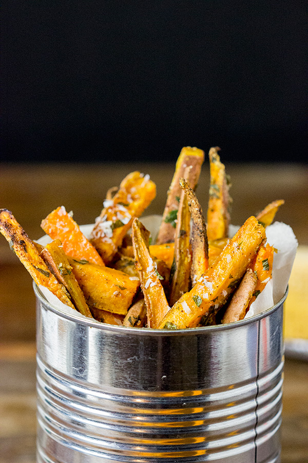 These Chipotle Parmesan Baked Sweet Potato Fries are a delicious and fun side dish for any meal!