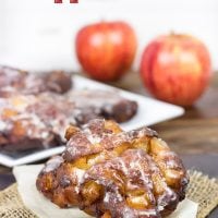 Loaded with fresh apples, these Glazed Apple Fritters are the perfect treat for a cool Fall morning!