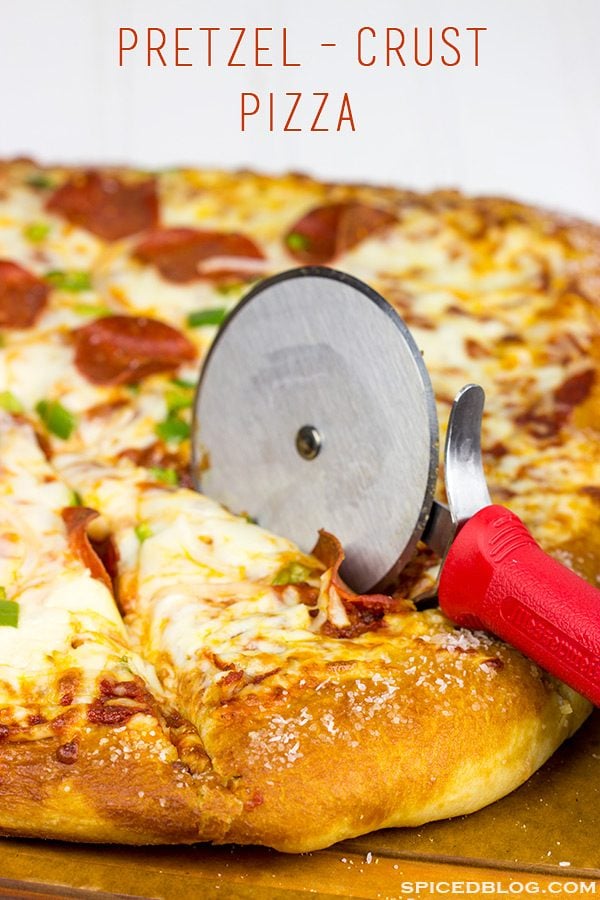 Is it a pretzel or a pizza? It's both! This Pretzel Crust Pizza is the perfect weekend meal for watching the big game!
