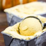 Complete with cinnamon and nutmeg, this Pumpkin Ice Cream tastes just like a slice of pumpkin pie...in ice cream form!