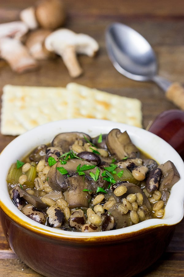 This Wild Mushroom Bean and Barley Soup features several types of 'shrooms and the magical orca bean! It's perfect for chilly Fall and Winter days!