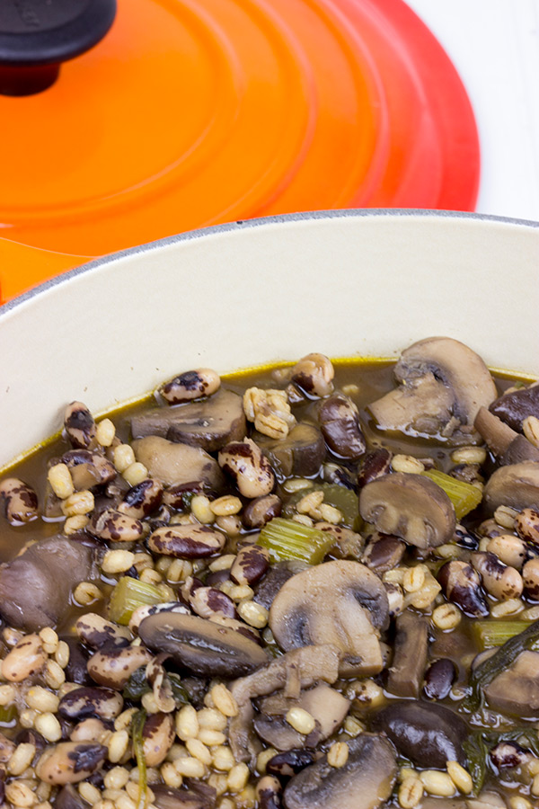 This Wild Mushroom Bean and Barley Soup features several types of 'shrooms and the magical orca bean! It's perfect for chilly Fall and Winter days!