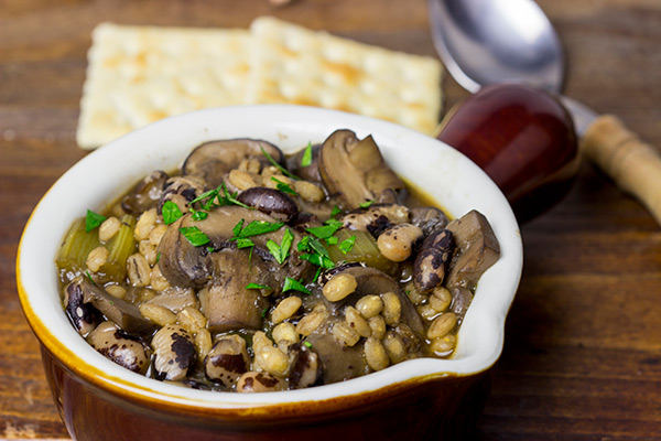 This Wild Mushroom Bean and Barley Soup features several types of 'shrooms and the magical orca bean! It's perfect for chilly Fall and Winter days!