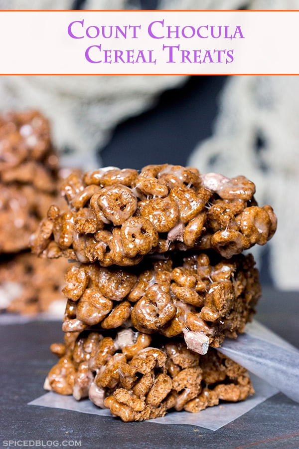 How can you go wrong with marshmallows and chocolate ghosts?? These quick and easy Count Chocula Cereal Treats are perfect for Halloween!