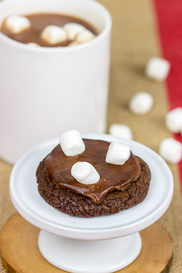Loaded with chocolate and topped with marshmallows, these Hot Cocoa Cookies are just like your favorite Winter drink...only in frosted cookie form!