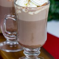 Cheers! Add a splash of Irish Cream to your hot cocoa for a fun and tasty holiday drink!