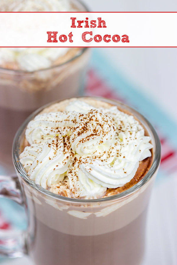 Cheers! Add a splash of Irish Cream to your hot cocoa for a fun and tasty holiday drink!