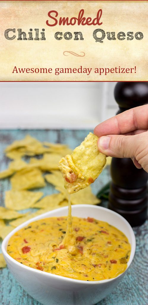 Imagine a creamy, cheesy queso dip…and then add in a smoky grilled flavor! This Smoked Chili con Queso is the perfect appetizer to enjoy during the big game!