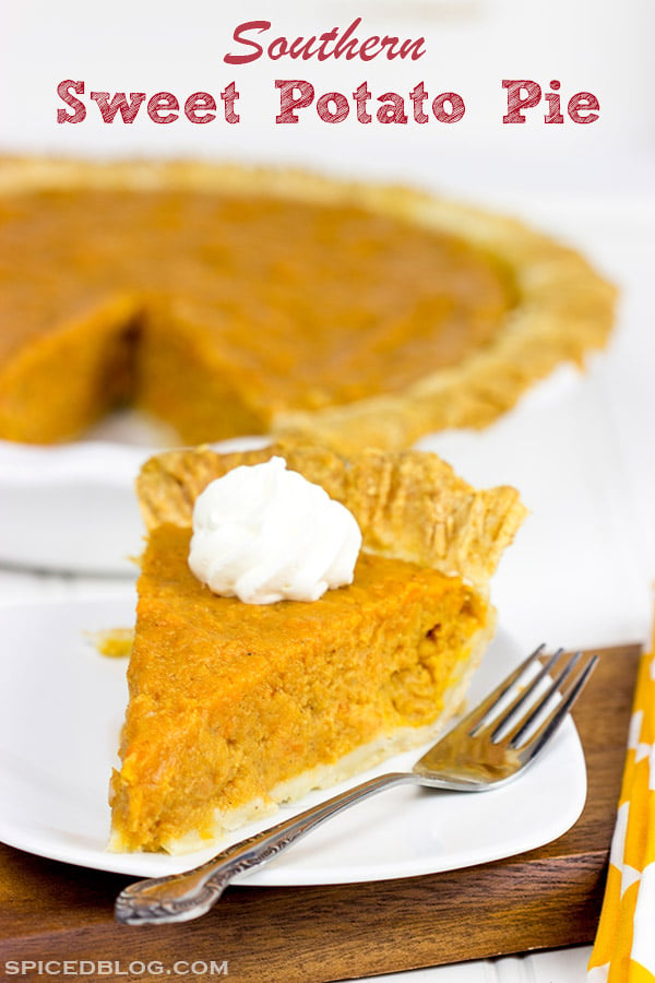 Lightly spiced with cinnamon and nutmeg, this Southern Sweet Potato Pie is a holiday classic!