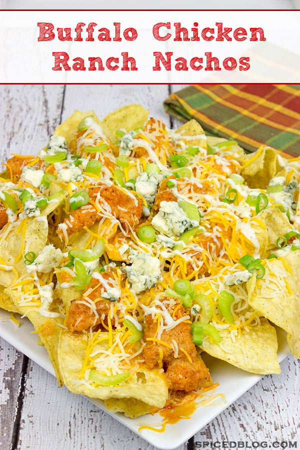 These Buffalo Chicken Ranch Nachos feature everything you love about buffalo wings…just in nacho form! They're the perfect appetizer for the big game!