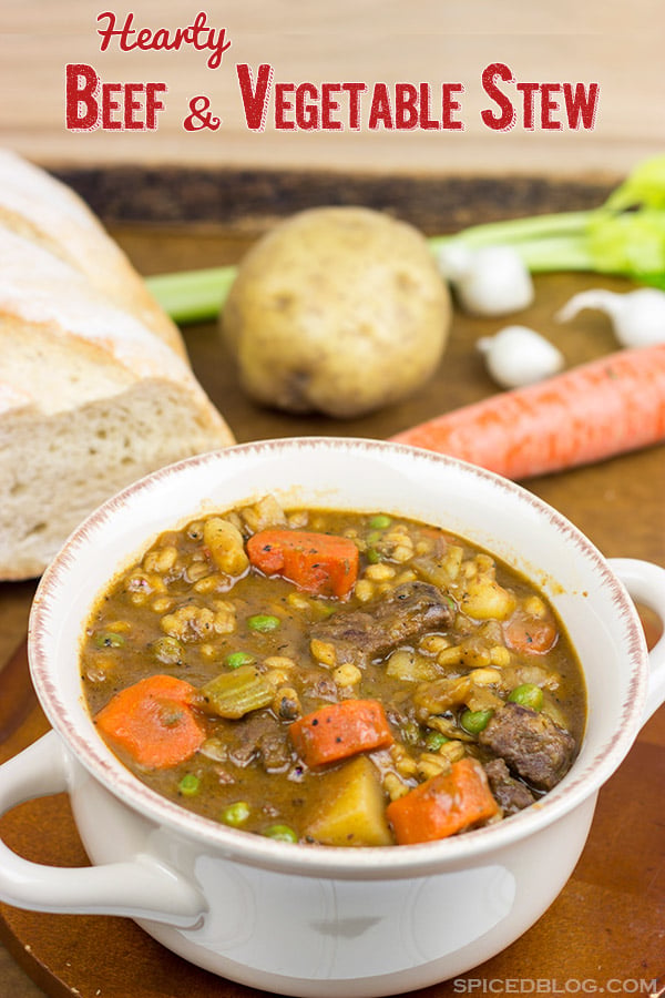 This Hearty Beef and Vegetable Stew is a comfort food classic...warm up with a bowl tonight!