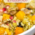 Mix things up a bit! This Roasted Squash and Freekah Pilaf is a delicious seasonal side dish!