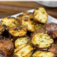 Perfectly golden and lightly crispy on the outside. Fully cooked on the inside. These Rosemary and Garlic Grilled Red Potatoes are a year-round favorite side dish!