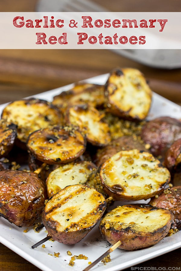 Perfectly golden and lightly crispy on the outside. Fully cooked on the inside. These Rosemary and Garlic Grilled Red Potatoes are a year-round favorite side dish!