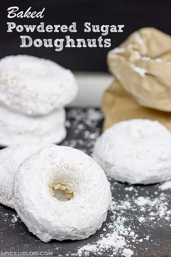 These Baked Powdered Sugar Doughnuts are a quick and easy classic!