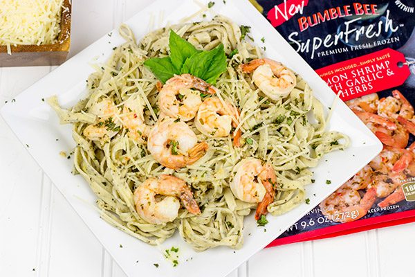 Pull out that pasta maker and make some homemade Basil Garlic Fettuccine. Top it with Lemon Garlic Shrimp for an easy date-night at home meal!