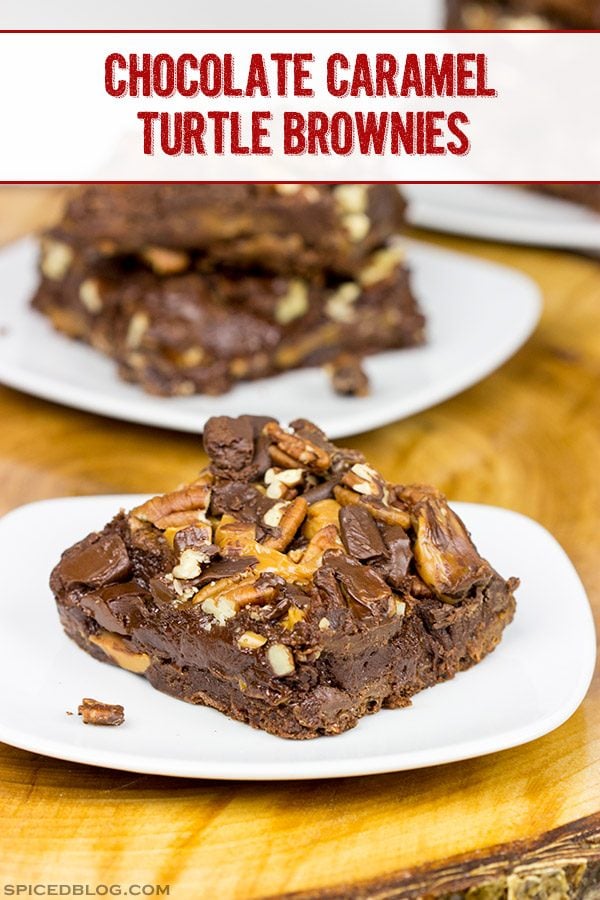 Loaded with chocolate, caramel and pecans, these Chocolate Caramel Turtle Brownies are sure to be a favorite in your house!