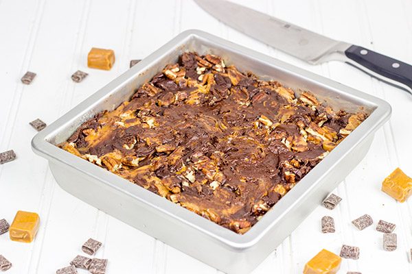 Loaded with chocolate, caramel and pecans, these Chocolate Caramel Turtle Brownies are sure to be a favorite in your house!