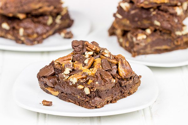 Loaded with chocolate, caramel and pecans, these Chocolate Caramel Turtle Brownies are sure to be a favorite in your house!