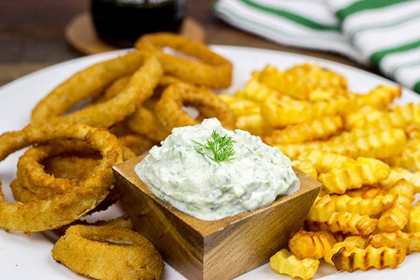 This Feta Tzatziki Dip is a flavorful and unique dip that is sure to disappear quickly!