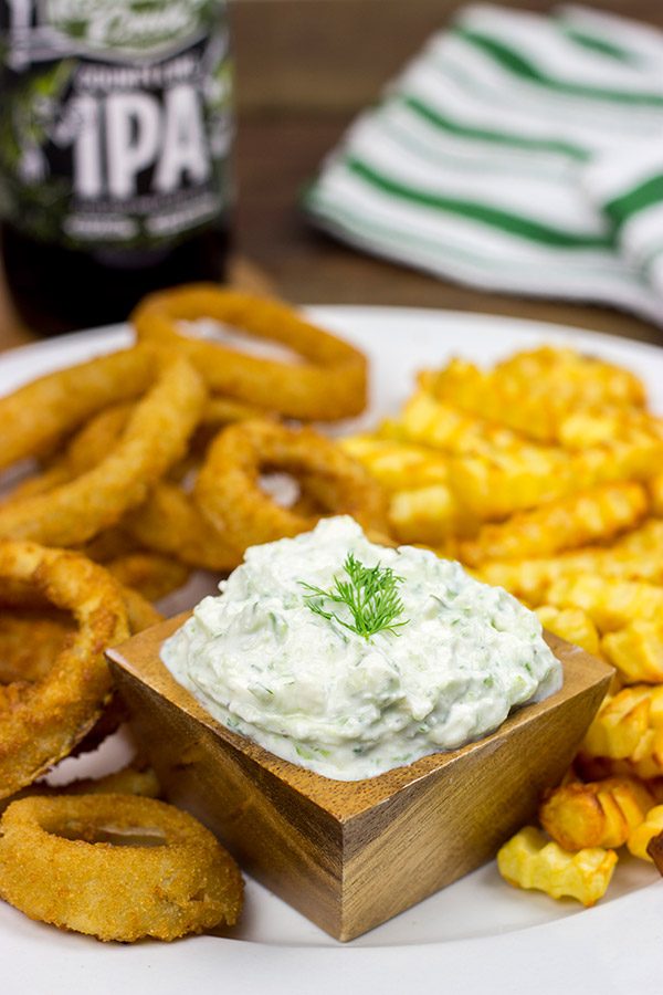 This Feta Tzatziki Dip is a flavorful and unique dip that is sure to disappear quickly!