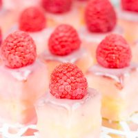 These Raspberry Almond Petit Fours feature layers of decadent almond cake, silky French buttercream and raspberry jam. They're the perfect one-bite sweet treat for your next big party!