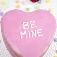 This Valentine's Day, ditch the conversation hearts. Make this delicious Strawberry Almond Heart Cake instead!