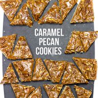 Soft shortbread cookies topped with gooey caramel and crunchy pecans. These Caramel Pecan Cookies are a winner!