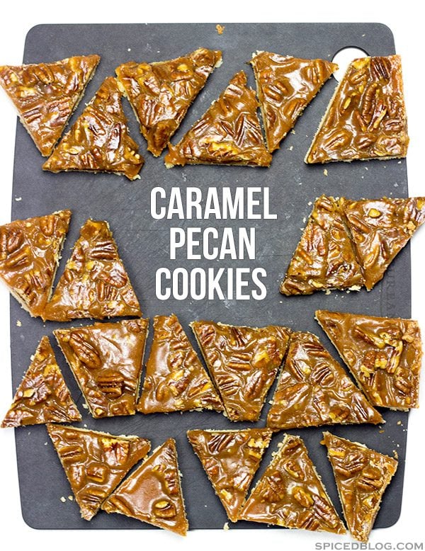 Soft shortbread cookies topped with gooey caramel and crunchy pecans. These Caramel Pecan Cookies are a winner!