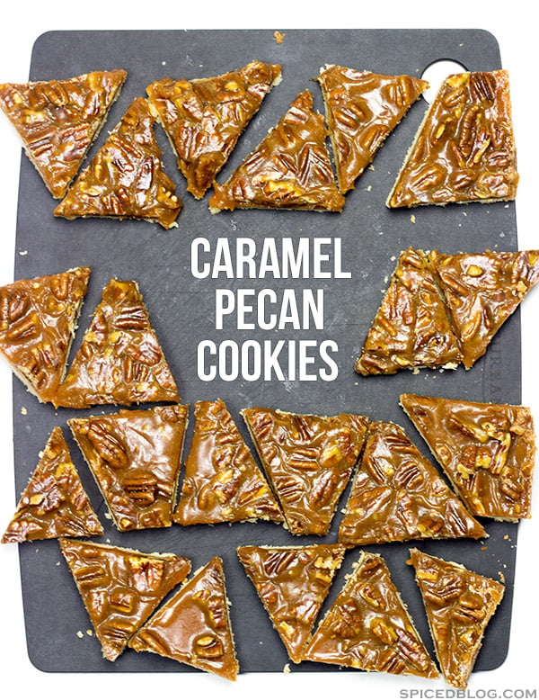 Soft shortbread cookies topped with gooey caramel and crunchy pecans. These Caramel Pecan Cookies are a winner!