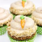 The Easter Bunny stopped by with a batch of these tasty Carrot Cake Cupcakes. Topped with brown sugar cream cheese frosting, these cupcakes will be a huge hit in your house!
