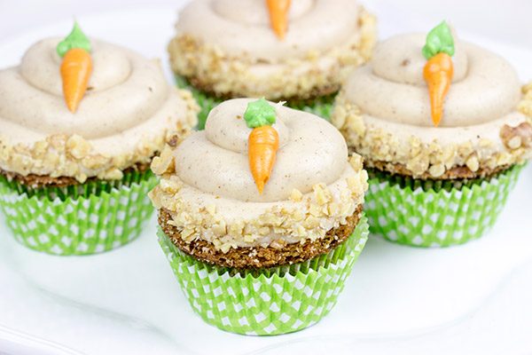 The Easter Bunny stopped by with a batch of these tasty Carrot Cake Cupcakes. Topped with brown sugar cream cheese frosting, these cupcakes will be a huge hit in your house!
